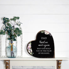 Load image into Gallery viewer, Until We Meet Again Heart Block Condolence Memorial Decor: White Distressed