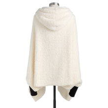 Load image into Gallery viewer, Sherpa Hooded Wrap with Cuffs - Cream