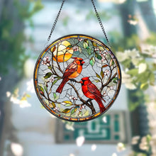 Load image into Gallery viewer, Cardinal Glass Suncatcher, Bird Glass Art, Memorial Gift: 6in