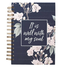 Load image into Gallery viewer, It Is Well Large Wirebound Journal in Navy