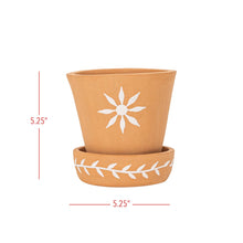 Load image into Gallery viewer, Floret Terracotta Planter w/Saucer