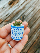 Load image into Gallery viewer, Blue and White Baby Planter