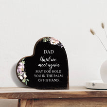 Load image into Gallery viewer, Until We Meet Again Heart Block Condolence Memorial Decor: White Distressed
