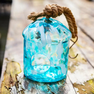 Hand Blown Glass Multicolored Bird House
