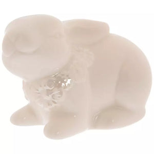 White Floral Bunny - assorted