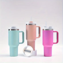 Load image into Gallery viewer, Insulated Stainless Steel Tumbler with Handle and Straw (Assorted Colors)
