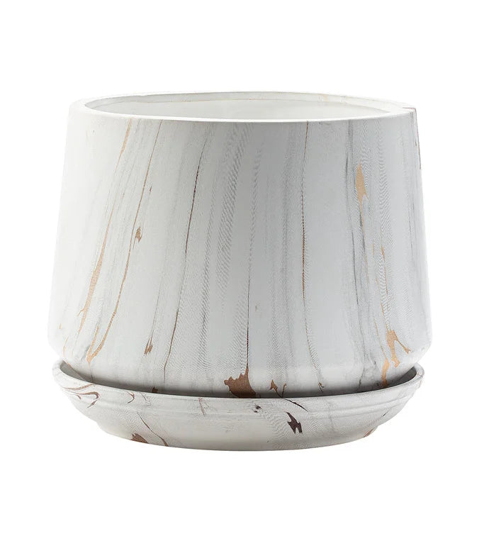 White Marble Planter - Large