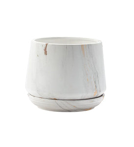 White Marble Planter -  Medium