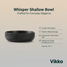 Load image into Gallery viewer, Vikko - Whisper, Shallow Bowl, Black, 35 oz
