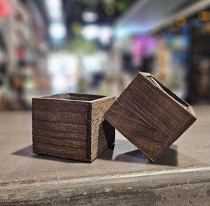 Brown Wood Cube 3"