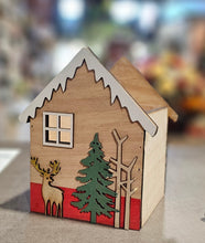 Load image into Gallery viewer, Wooden Christmas House Planter

