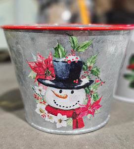Christmas Tin Planter