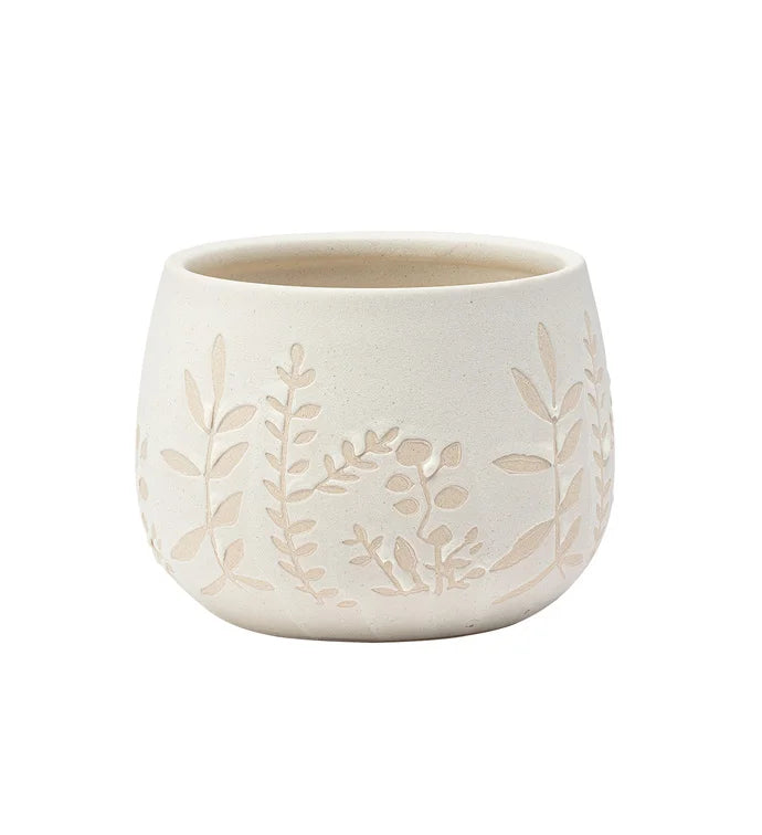 White Fern Ball Planter