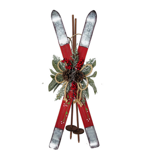 21" CROSSED SKIS PLAQUE