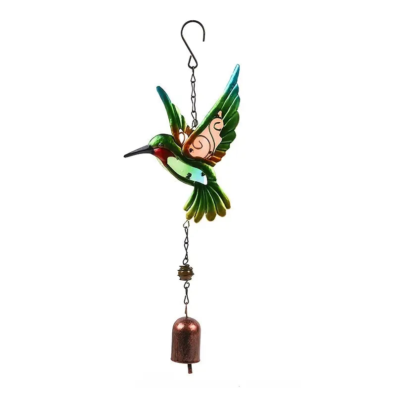 Hummingbird Painted Iron Wind Chime