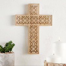 Load image into Gallery viewer, Floral Rattan Cross
