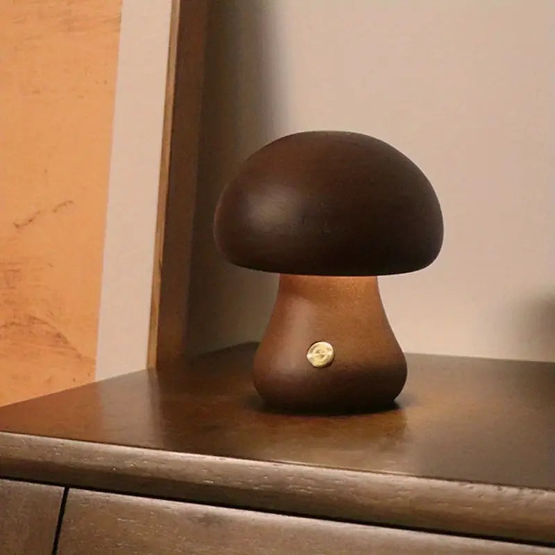 Walnut Mushroom LED Dimmable Lamp - 4.13