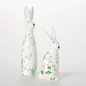 FLORAL BUNNY FIGURINE - 2 styles