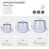 Blue Ceramic Plant Pots with Drainage Holes and Saucers - Large