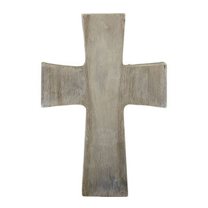 Paulownia Wood Standing Cross - Medium - Grey Finish