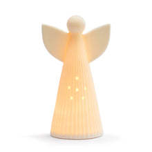 Load image into Gallery viewer, White LED Ceramic Large Angel Figure - 4x7in
