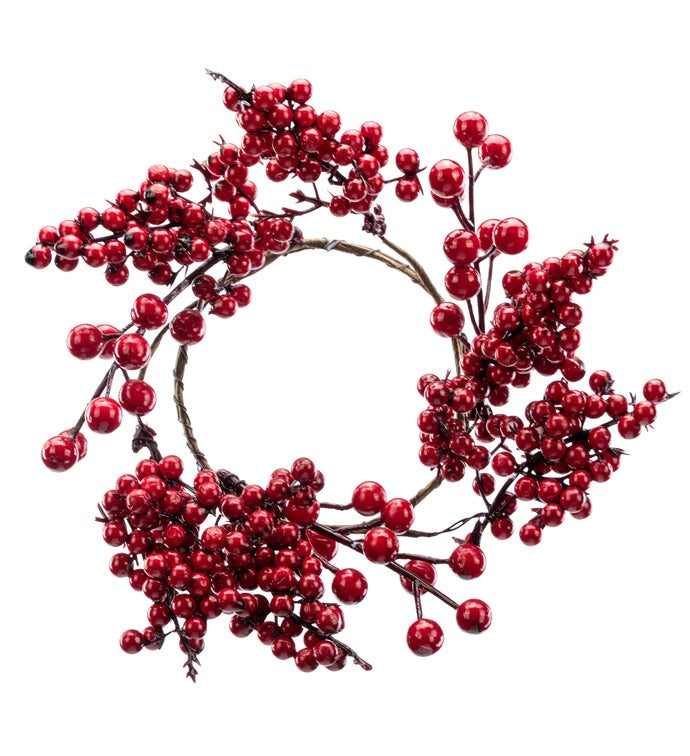 Red Cluster Berry Candle Ring