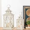 Load image into Gallery viewer, Beige Metal Lantern -  Small 10&quot;
