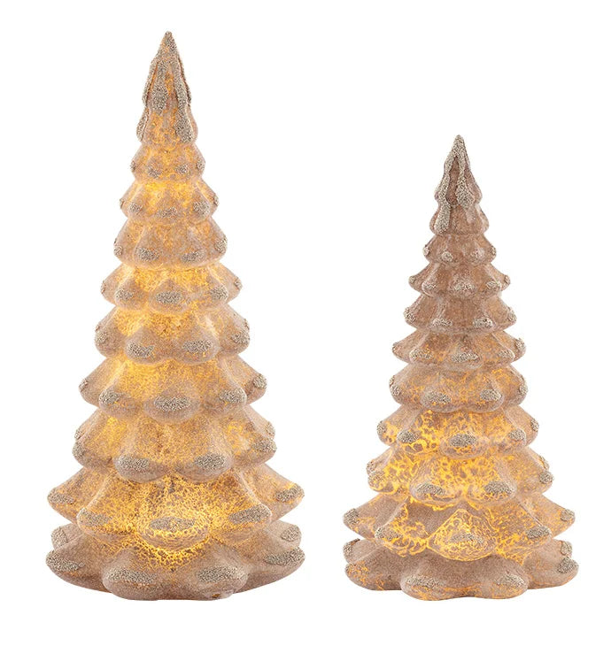 LED Beige Glass Tree - Large
