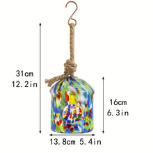 Load image into Gallery viewer, Hand Blown Glass Multicolored Bird House
