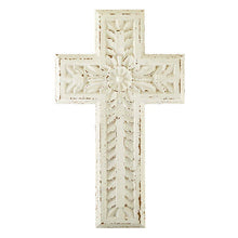 Load image into Gallery viewer, Wood Cross - White Carved
