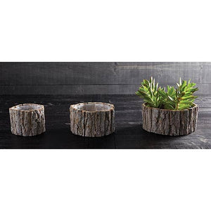 Tree Bark Planters - small