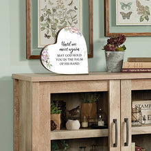 Load image into Gallery viewer, Until We Meet Again Heart Block Condolence Memorial Decor: White Distressed
