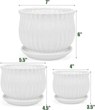 Load image into Gallery viewer, Ceramic Flower Plant Pot with Saucer - 5.5&quot;
