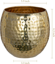 Load image into Gallery viewer, Modern Hammered Brass Metal Planter
