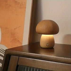 Walnut Mushroom LED Dimmable Lamp - 4.13" - assorted styles
