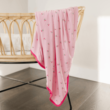 Load image into Gallery viewer, Cherry Swaddle Blanket: Adult (57" x 72")
