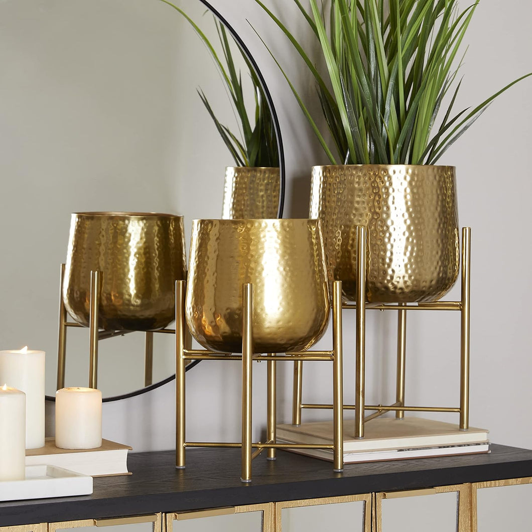 Hammered Dome Planter Pot with Removable Stand - Large