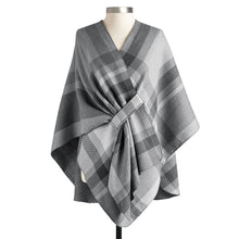 Load image into Gallery viewer, Plaid Reversible Charcoal Wrap - 46x70in
