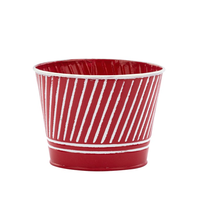 Red White Swirl Pot Cover