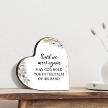 Load image into Gallery viewer, Until We Meet Again Heart Block Condolence Memorial Decor: White Distressed
