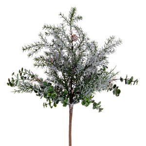 Green Snow Cedar and Eucalyptus Bush - 20"