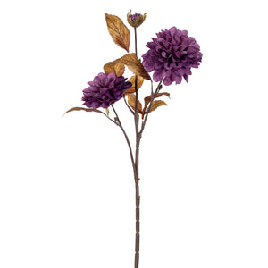 Dark Purple Chrysanthemum Spray - 26"