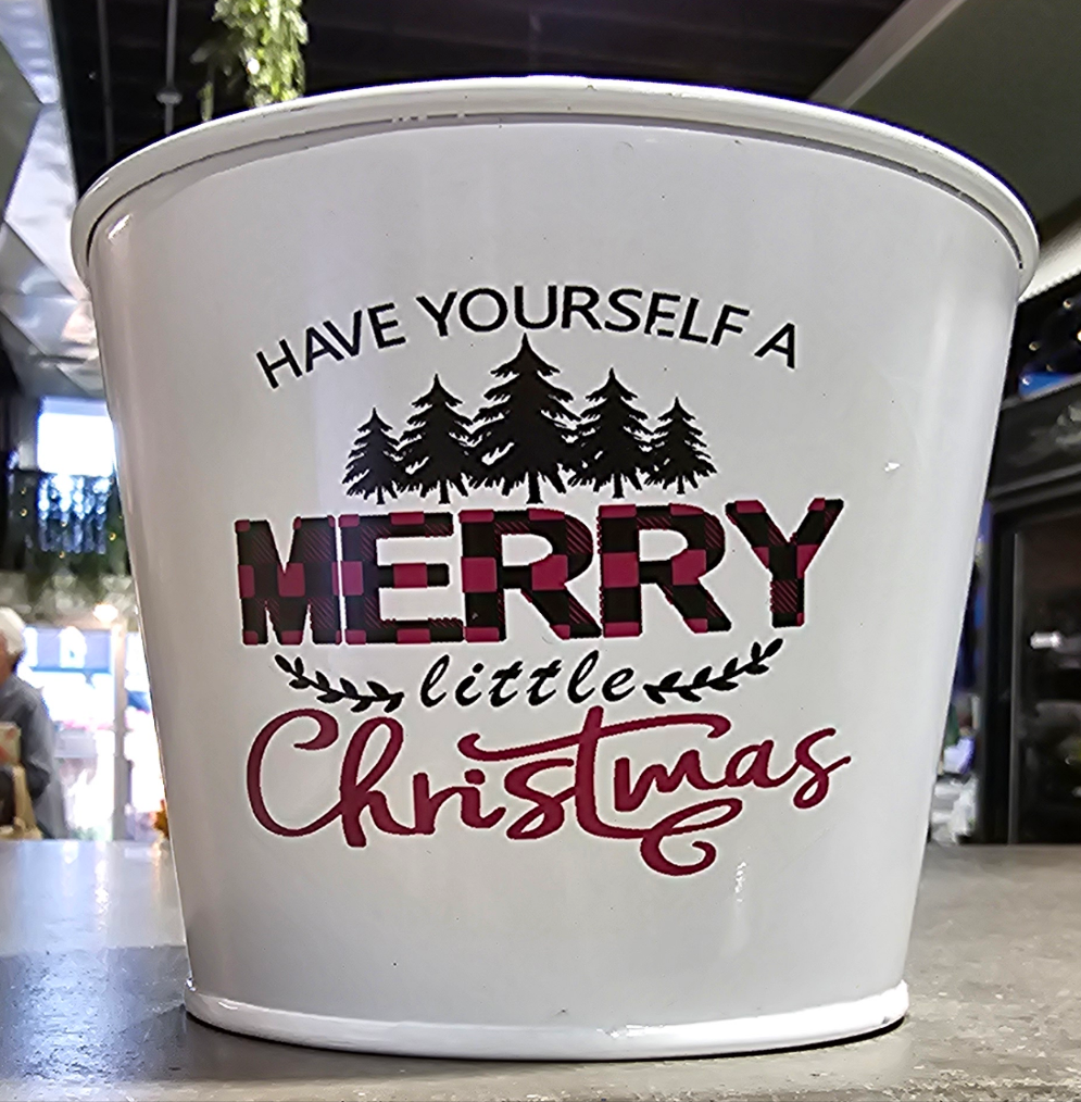 Christmas Metal Planter - Assorted