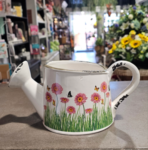 White Porcelain w/ flower Watering Can
