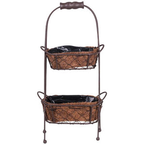 2 Tier Metal Standing Baskets