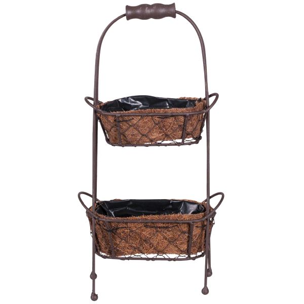 2 Tier Metal Standing Baskets