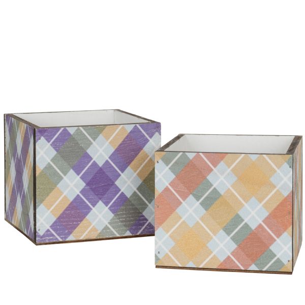 Wooden Plaid Box