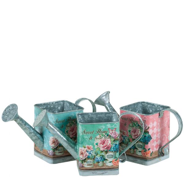 Square Metal Watering Can Planter