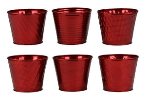 Red Metal Pots - Large