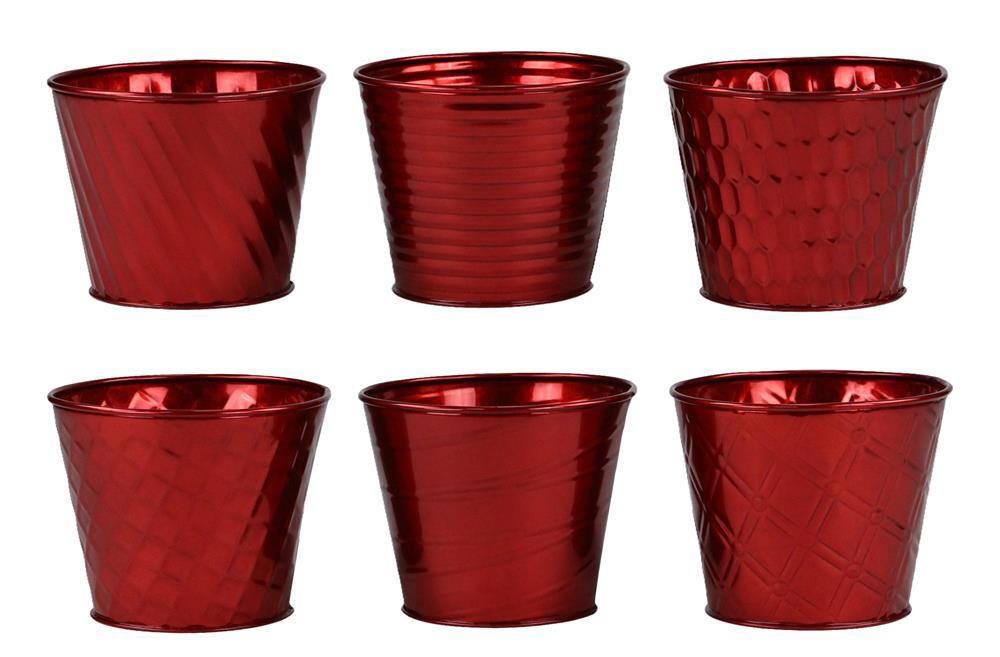 Red Metal Pots - Large
